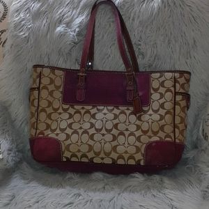Classic Coach Monogram Tote Handbag